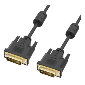 dvi-d cable in black with gold pated male connectors